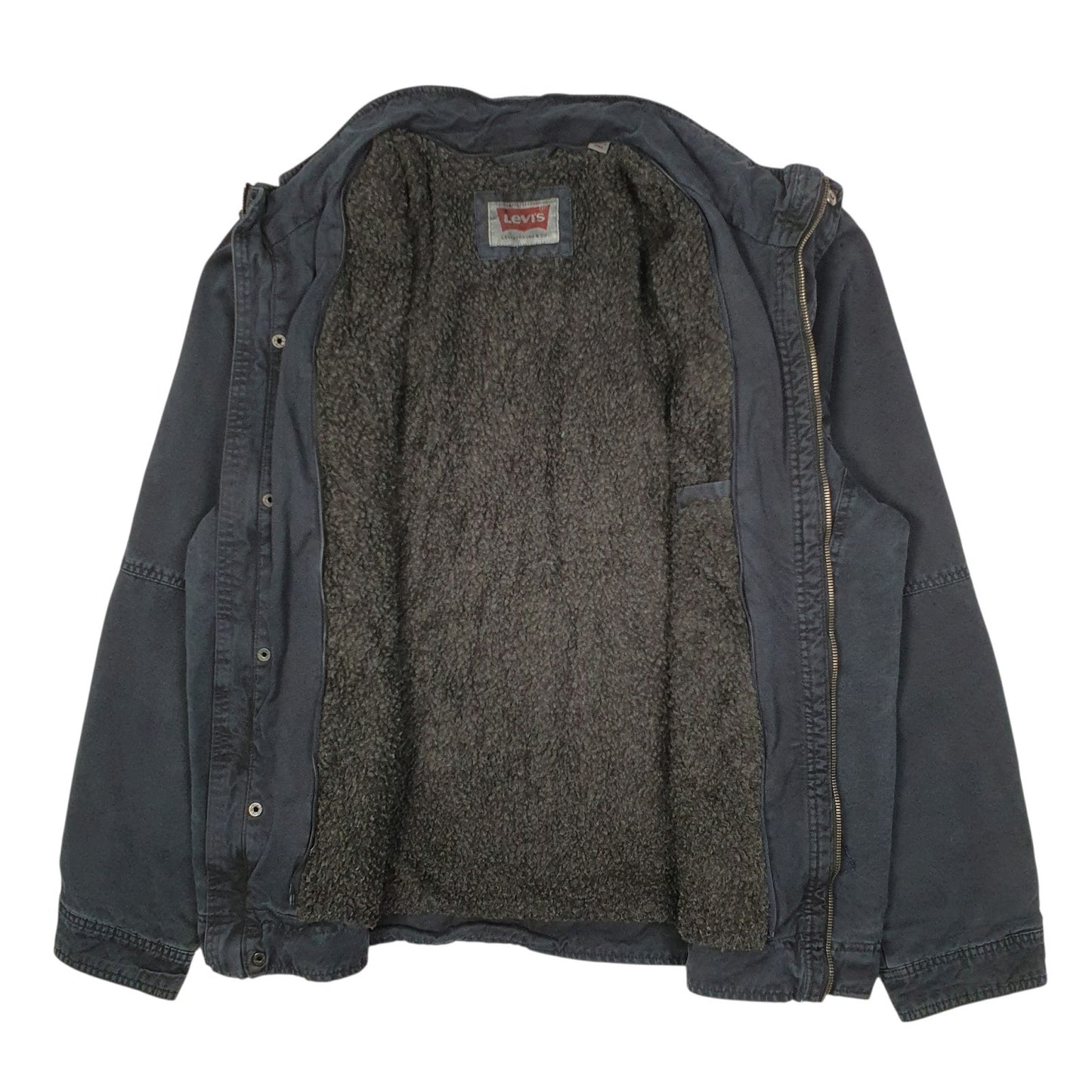 Mens Navy Levis Military Bomber Sherpa Lined  Coat