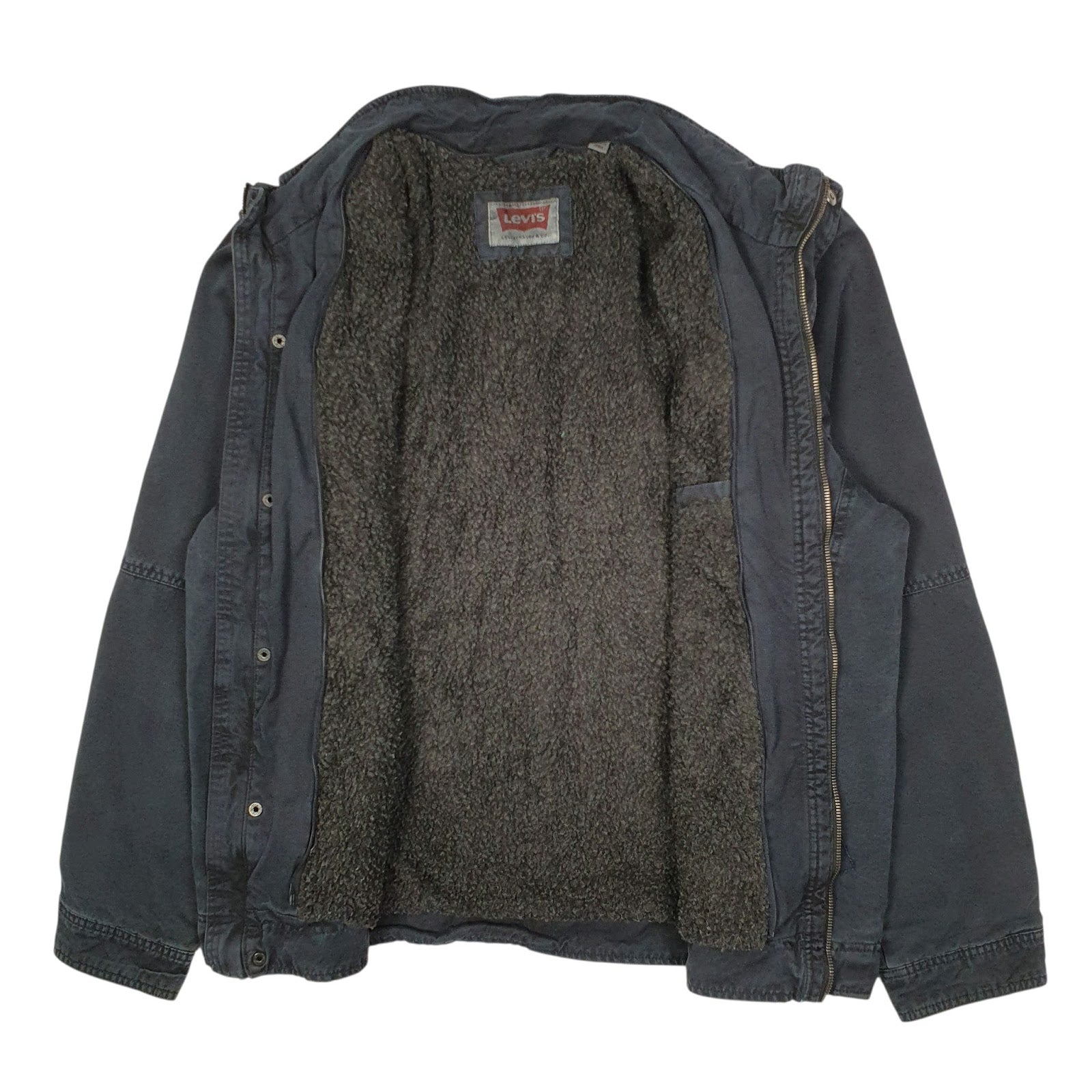 Mens Navy Levis Military Bomber Sherpa Lined  Coat