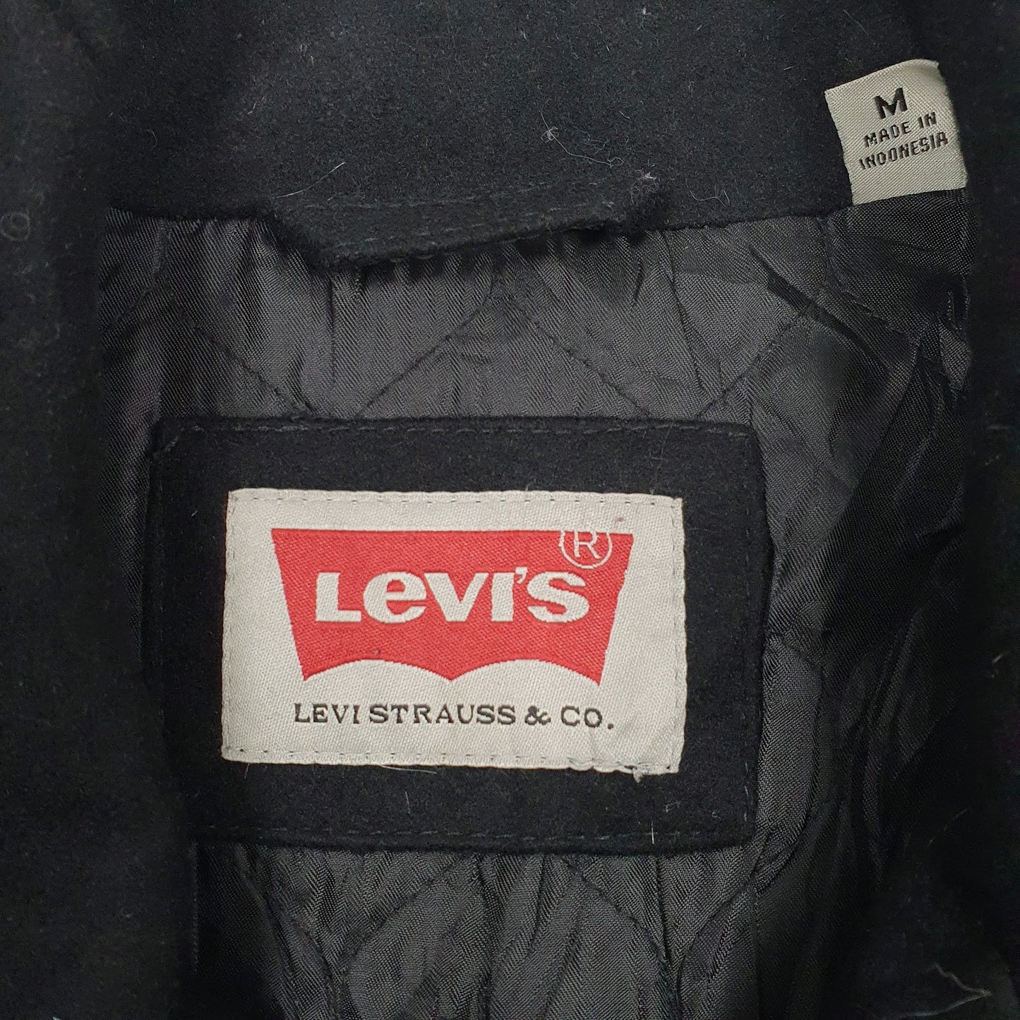 Mens Black Levis Padded  Coat