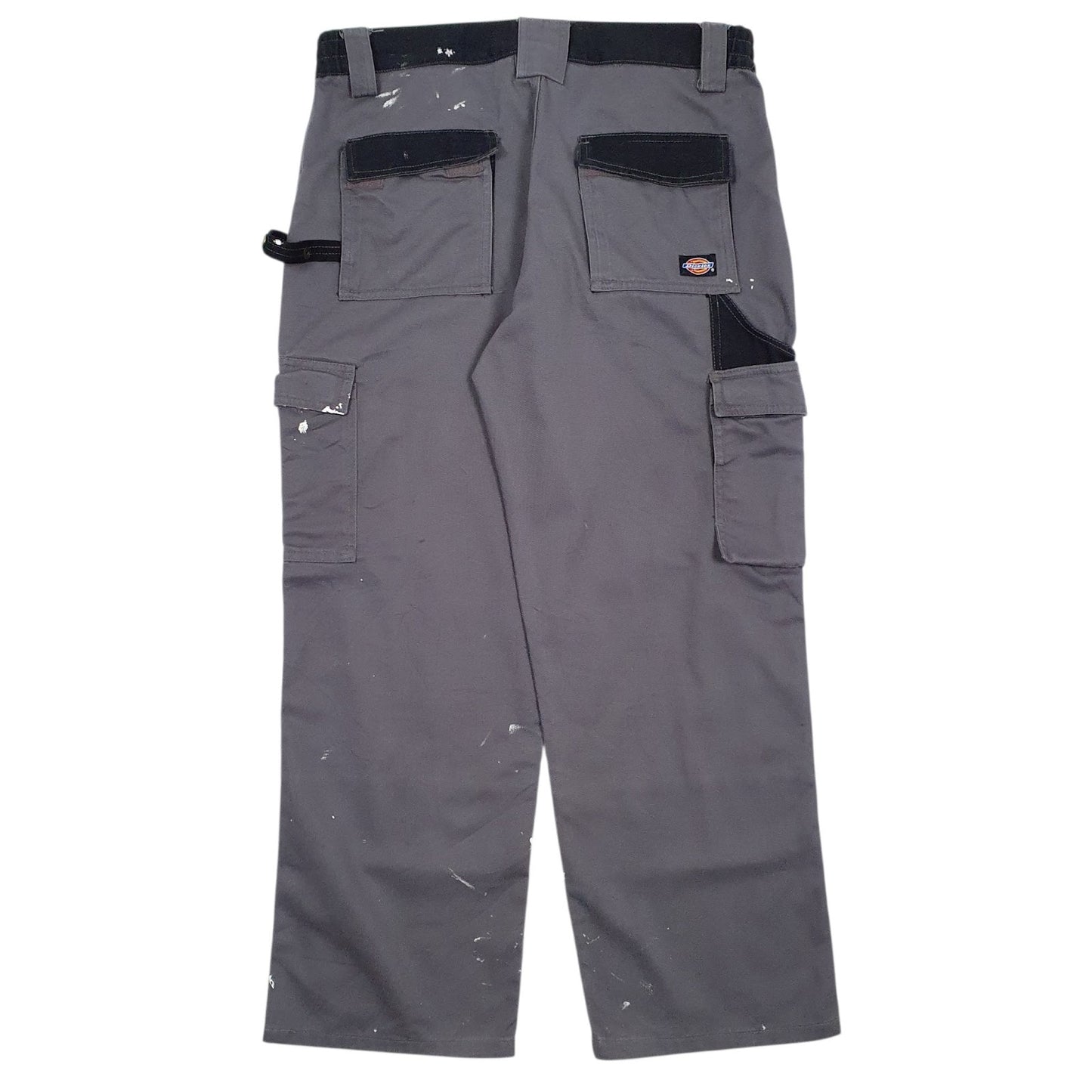 Mens Grey Dickies Double Knee Workwear Quarter Zip Trousers