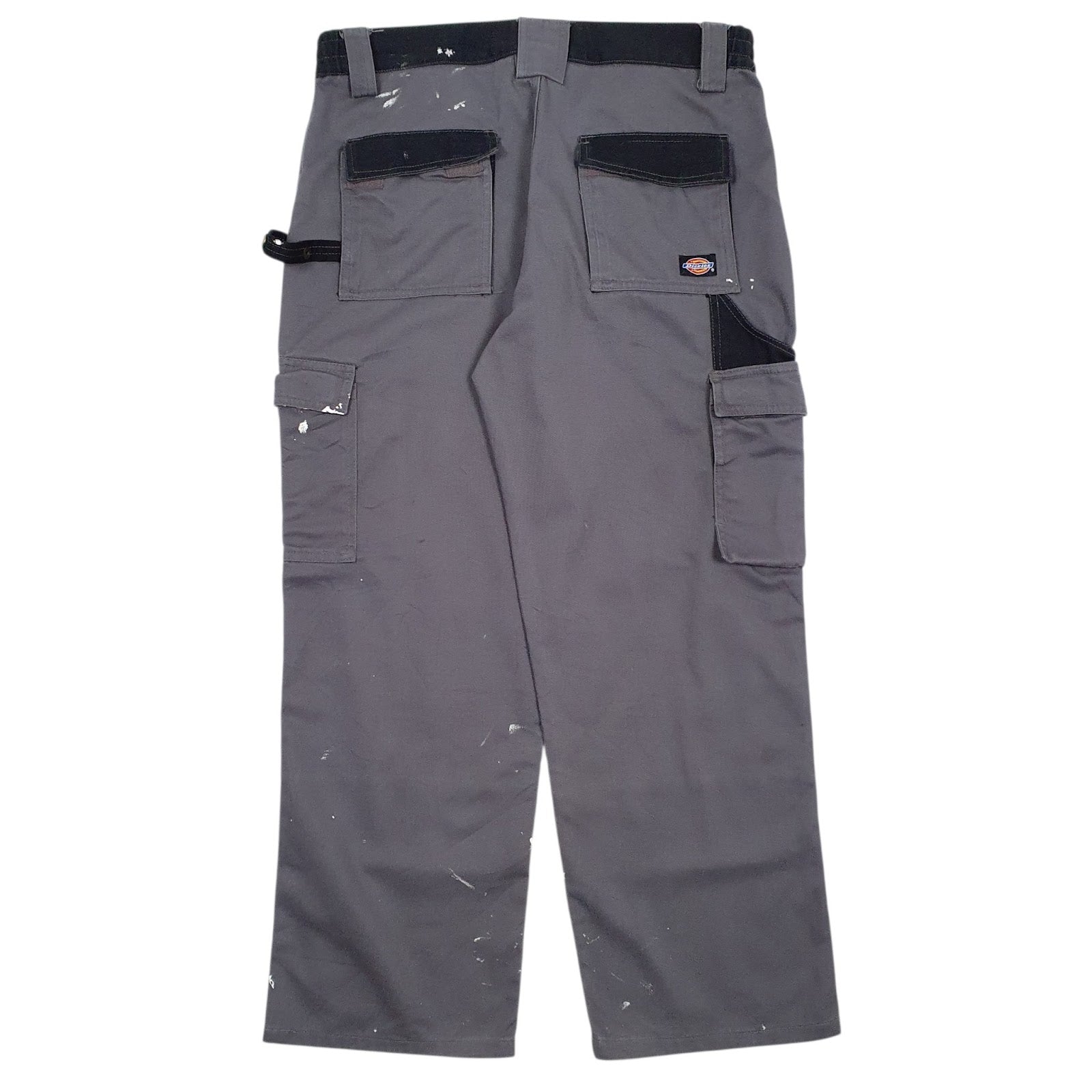 Mens Grey Dickies Double Knee Workwear Quarter Zip Trousers