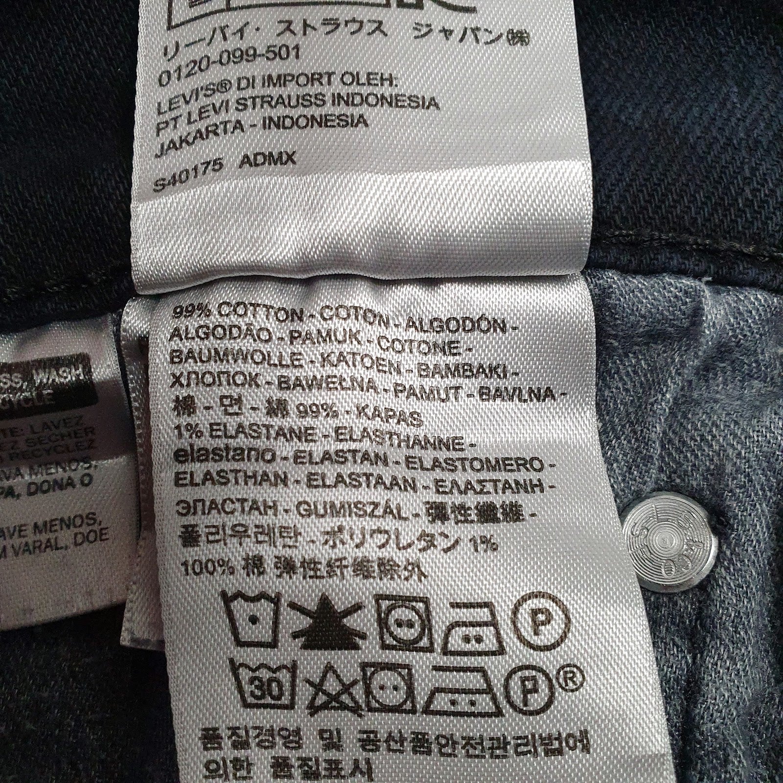 Mens Navy Levis  Crewneck Jeans