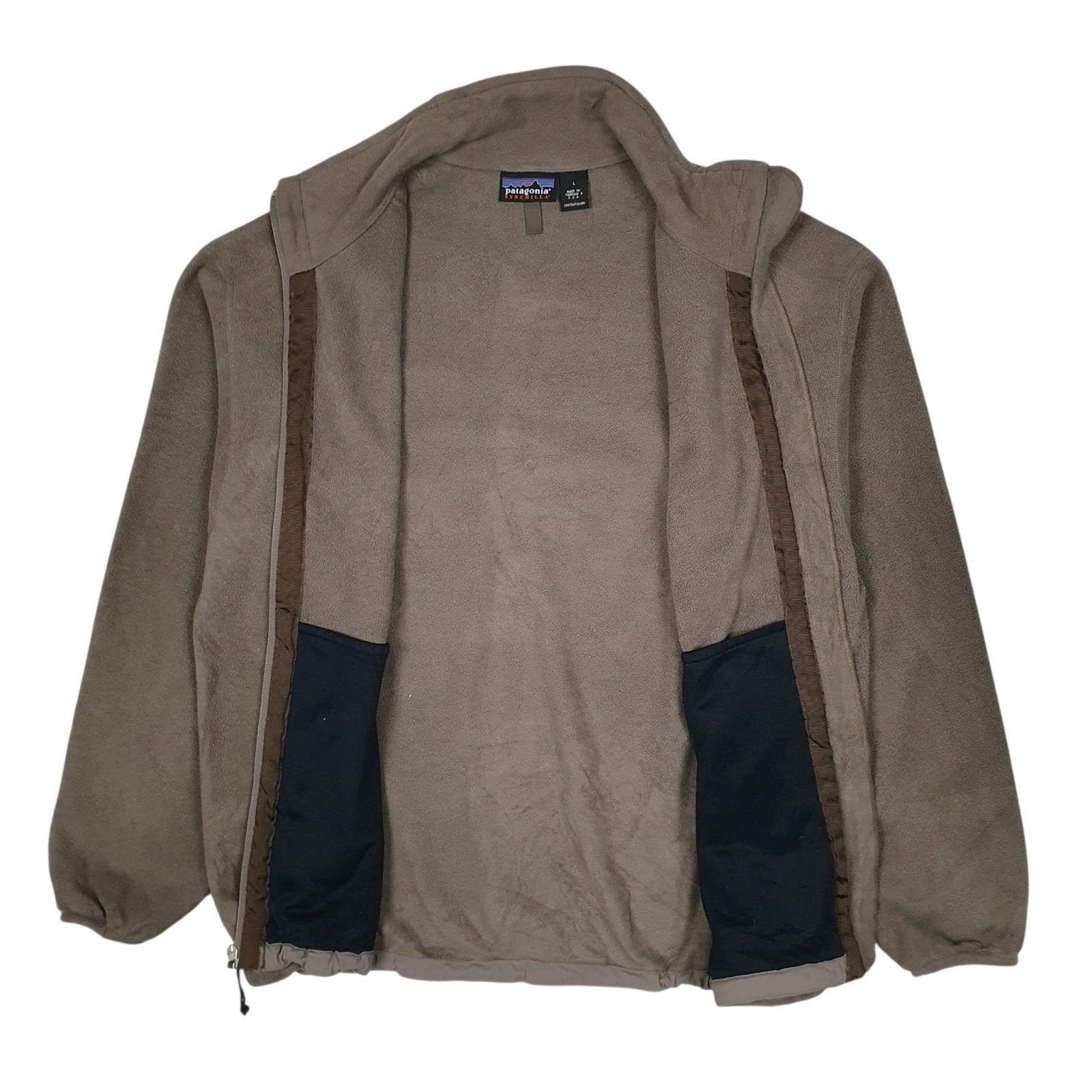 Mens Grey Patagonia Synchilla Vintage 90s Full Zip Jumper