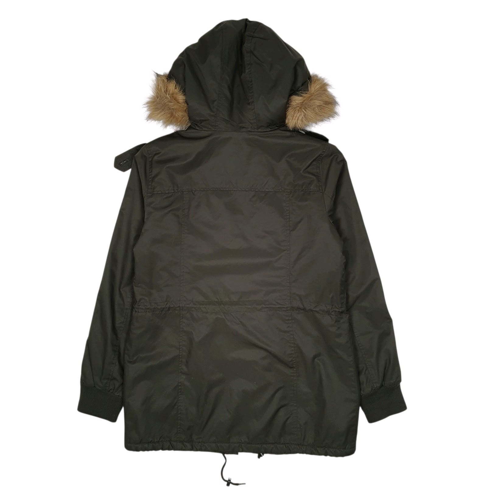 Womens Green Levis Sherpa Lined  Coat