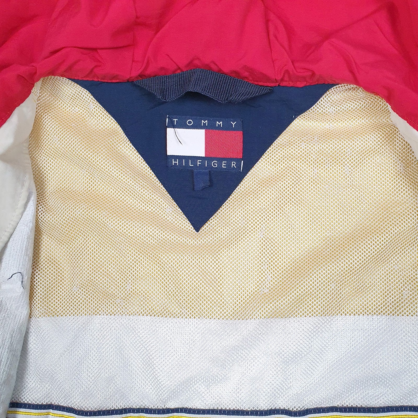 Mens Navy Tommy Hilfiger Vintage 90s Sailing Gear Hoodie Coat