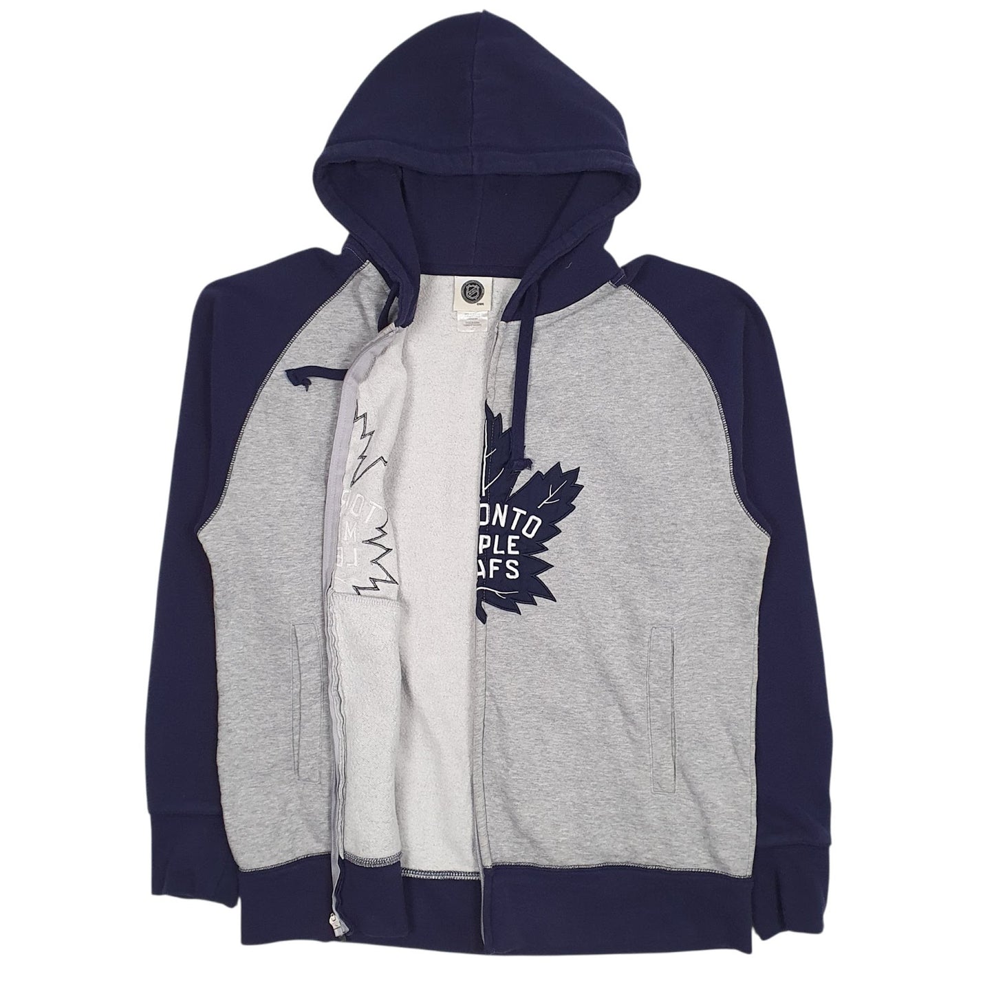 Mens Grey NHL Toronto Maple Leafs Full Zip Jumper