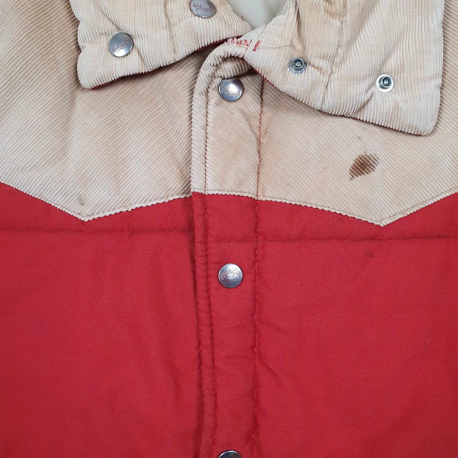 Mens Red Wrangler Vintage 1980s Made In USA Padded  Coat