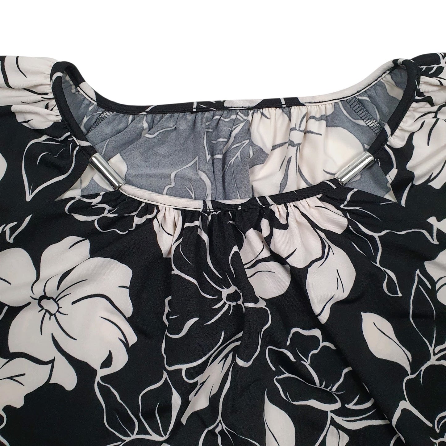Womens Black Bonmarche Floral Blouse  T Shirt