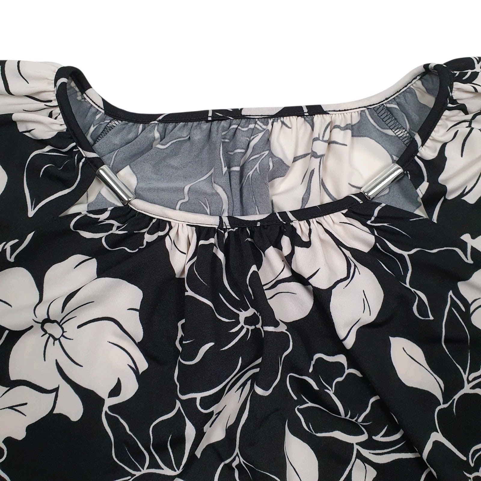 Womens Black Bonmarche Floral Blouse  T Shirt