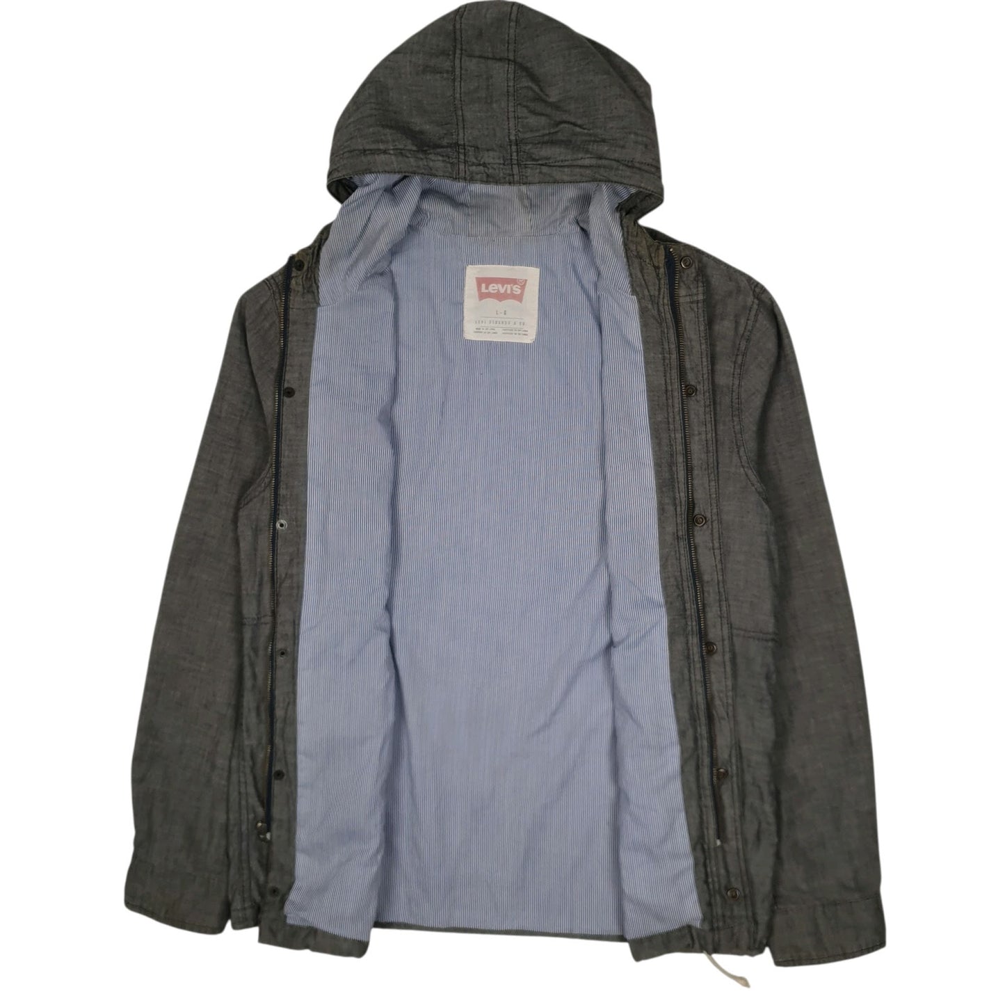 Mens Grey Levis Hoodie  Coat