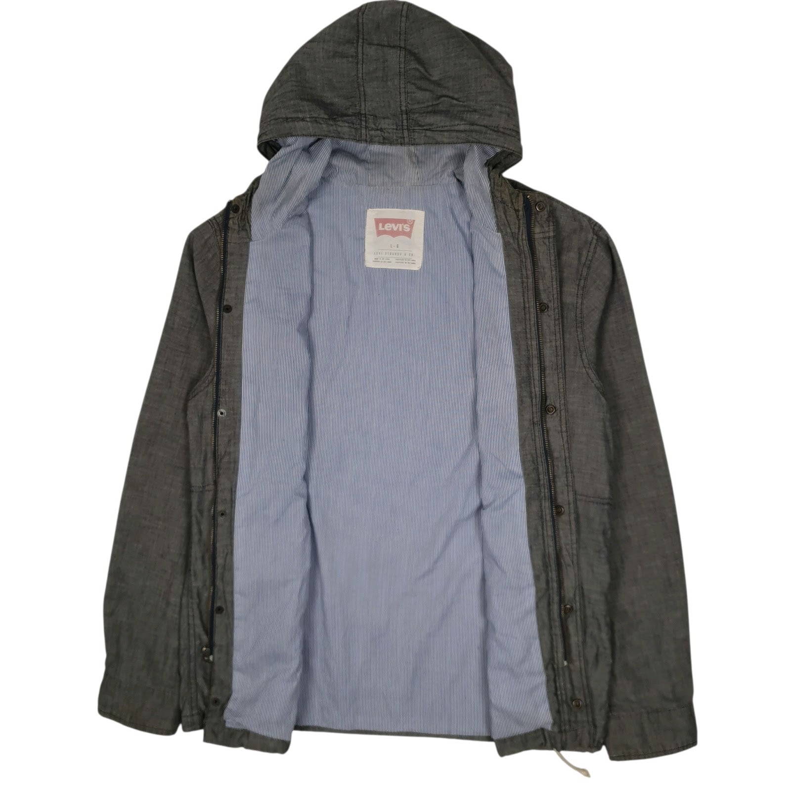 Mens Grey Levis Hoodie  Coat