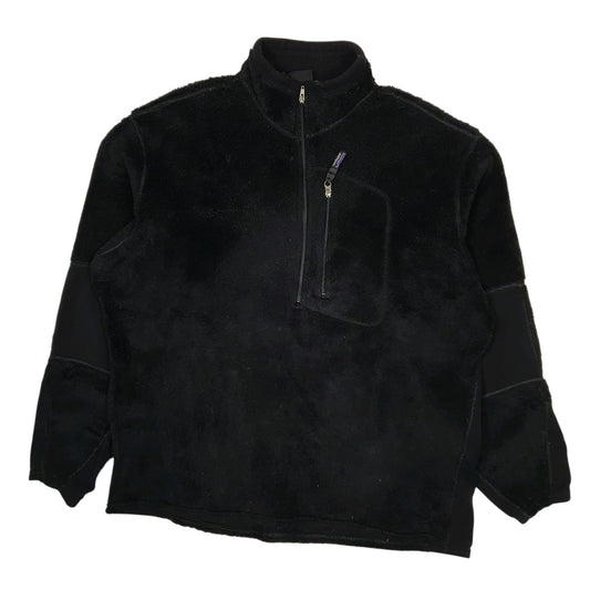 Mens Black Patagonia R2 Levitator Vintage 90s 00s Made In USA Quarter Zip Jumper