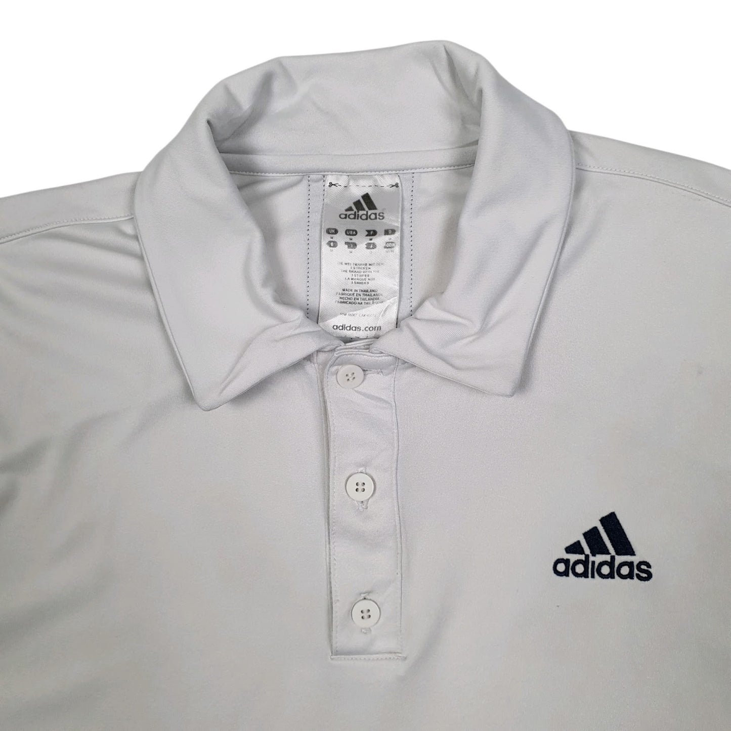 Mens White Adidas Golf Activewear Cardigan Polo Shirt