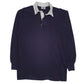 Mens Navy Front Row Rugby Long Sleeve Polo Shirt