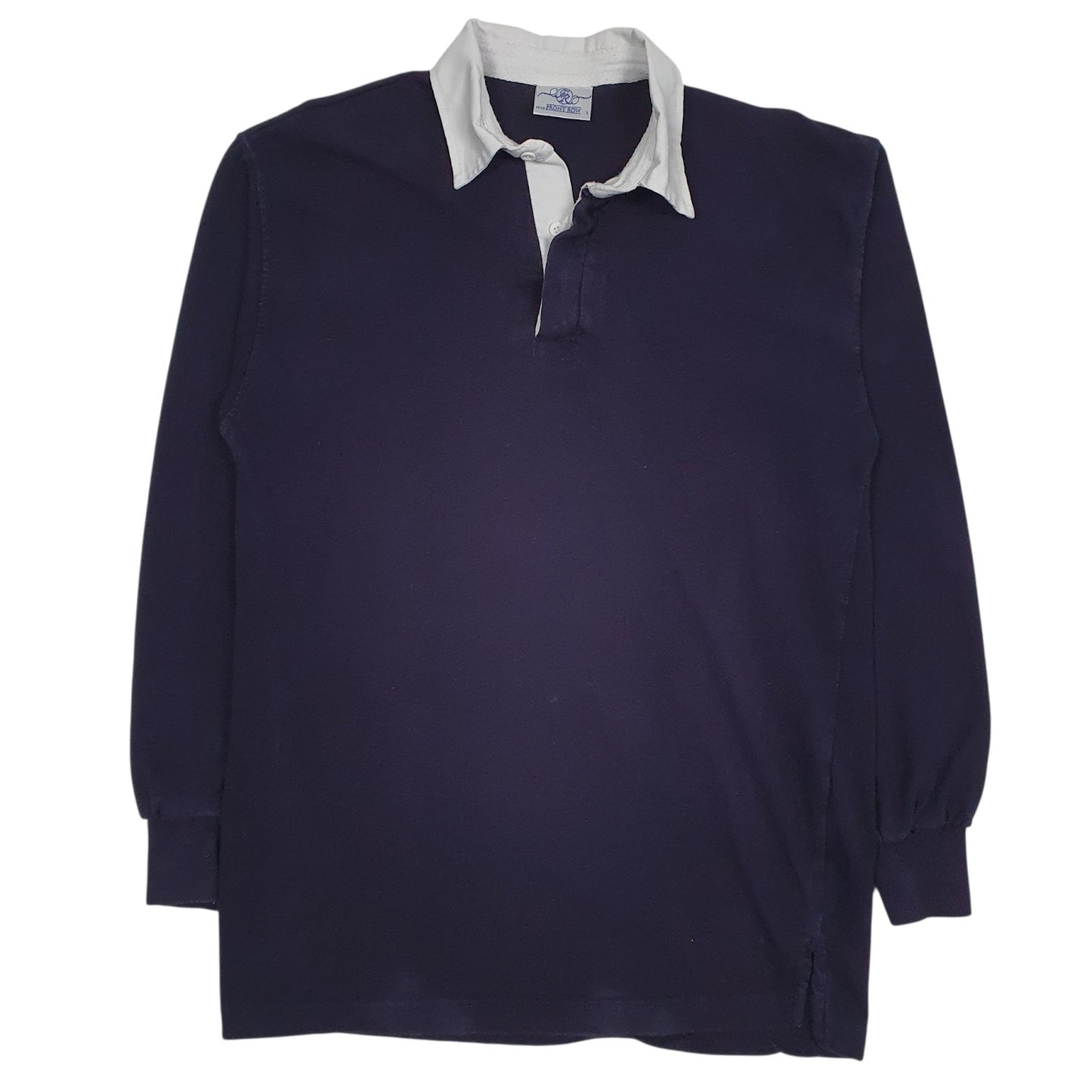 Mens Navy Front Row Rugby Long Sleeve Polo Shirt