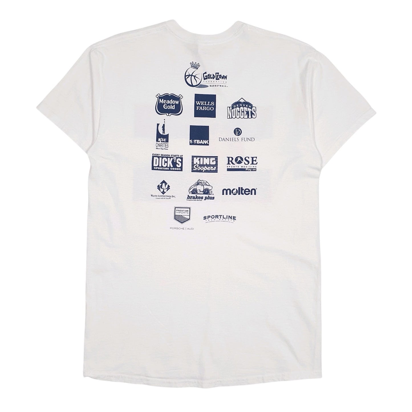 Mens White Gildan Gold Crown Basketball  T Shirt