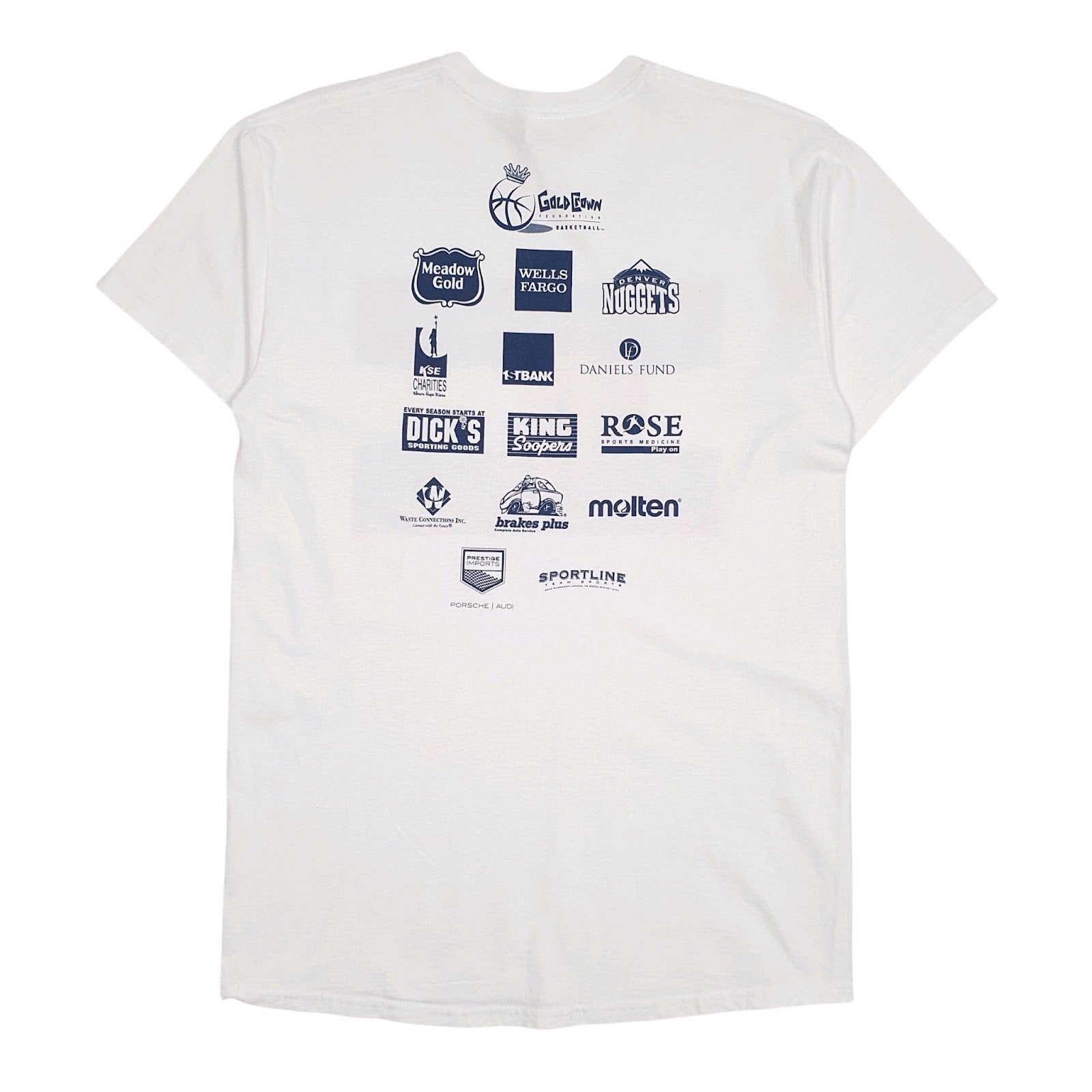 Mens White Gildan Gold Crown Basketball  T Shirt