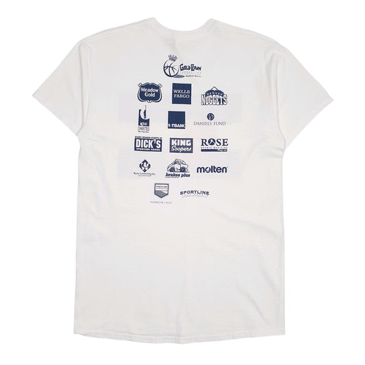 Mens White Gildan Gold Crown Basketball  T Shirt