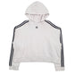 Womens White Adidas Crop Top Hoodie Jumper