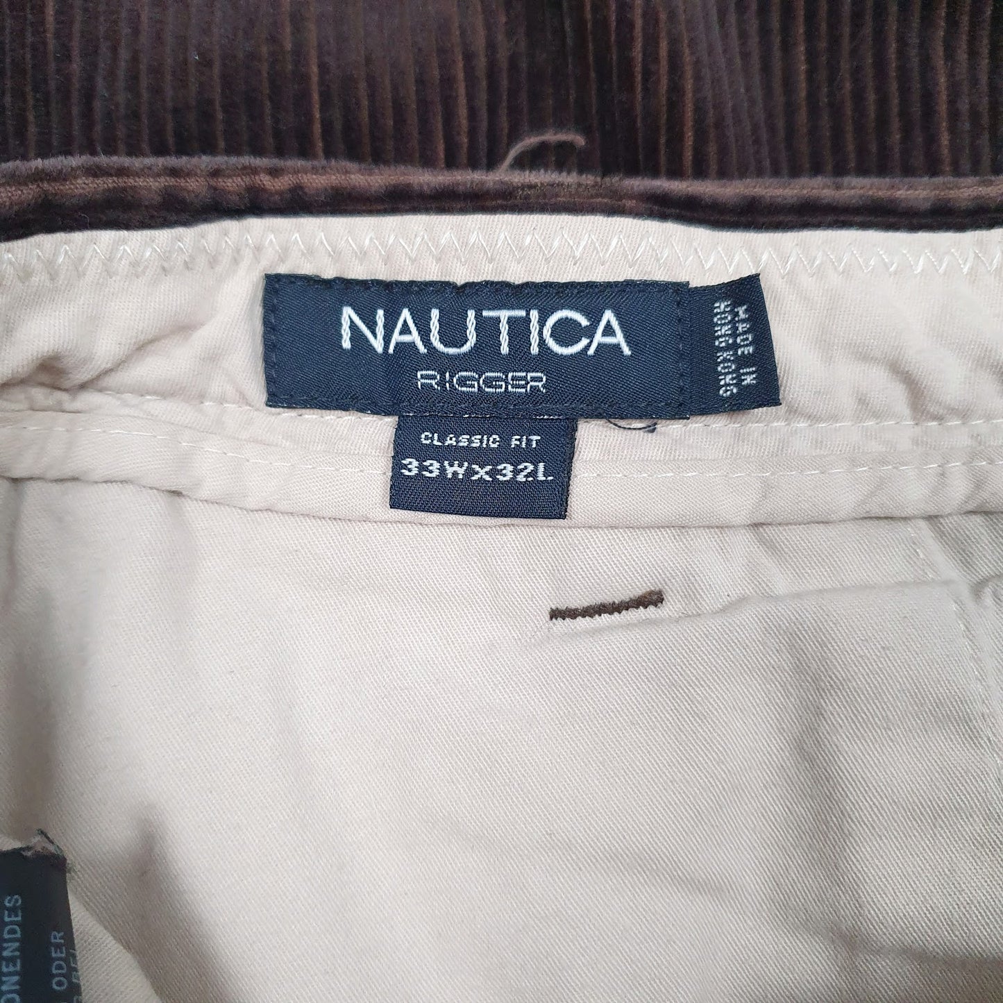Mens Brown Nautica Rigger Classic  Trousers