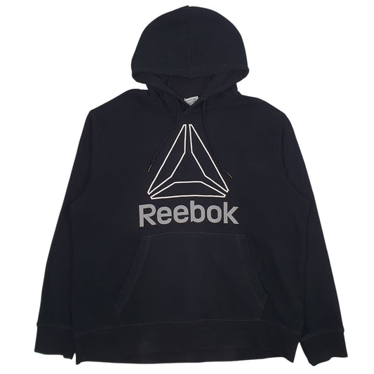 Mens Black Reebok Spellout Hoodie Jumper