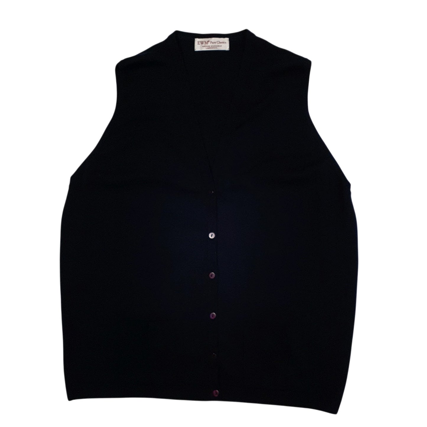 Womens Navy EWM Pure Classics Sleeveless Cardigan Jumper