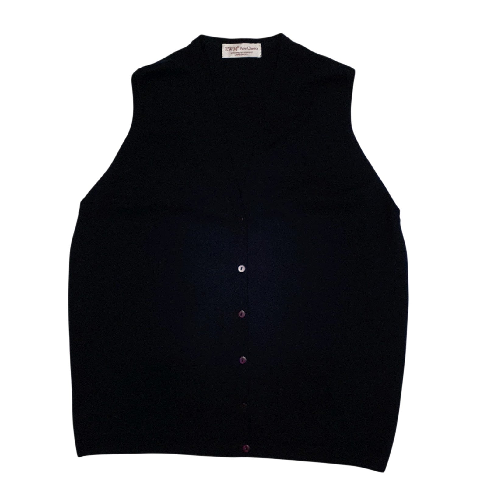 Womens Navy EWM Pure Classics Sleeveless Cardigan Jumper