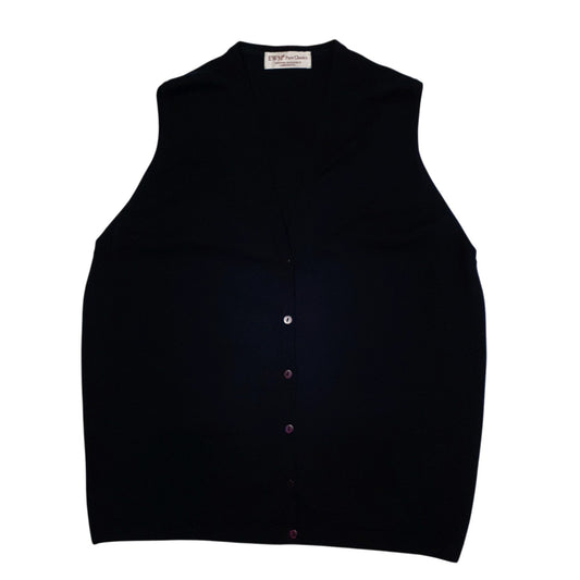Womens Navy EWM Pure Classics Sleeveless Cardigan Jumper
