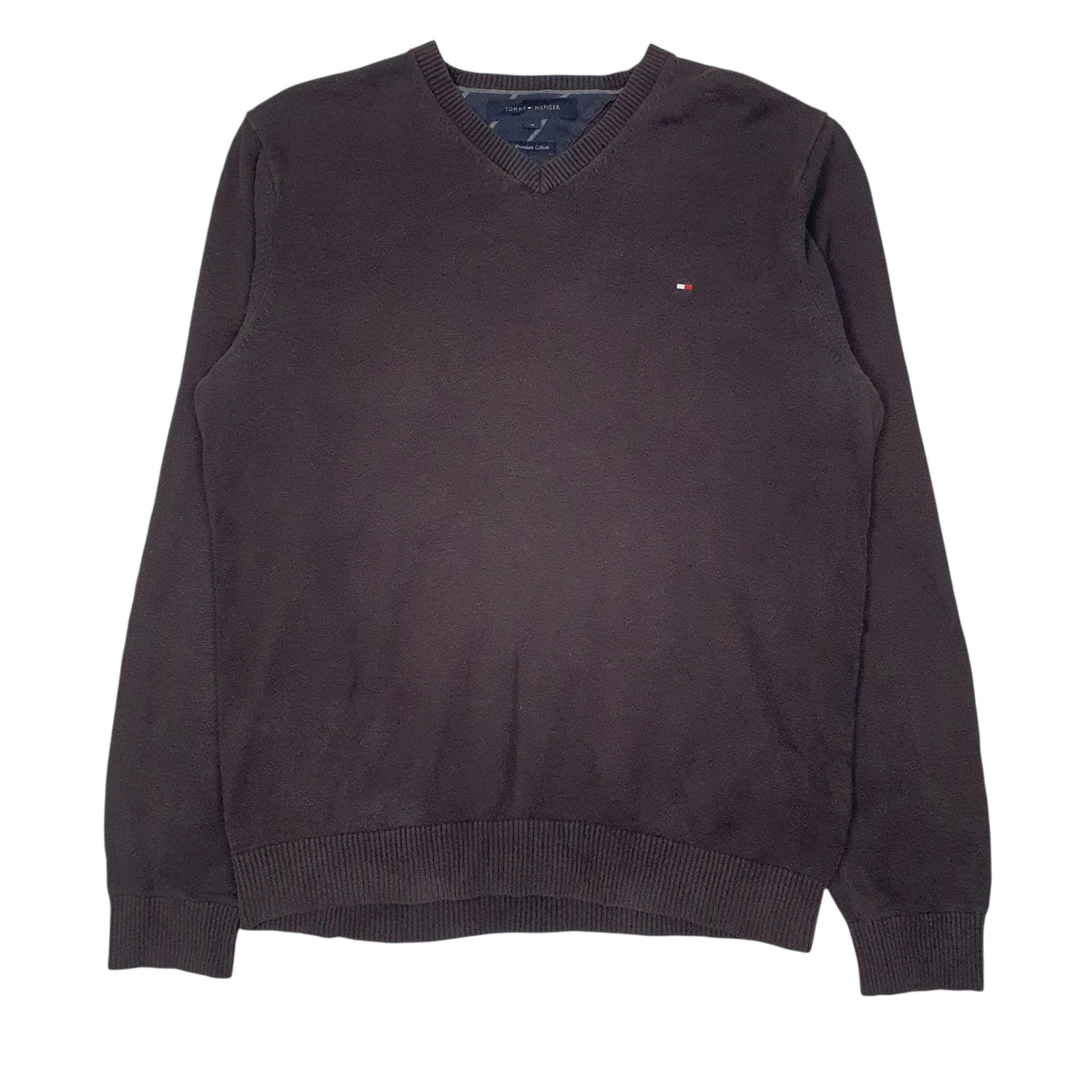 Mens Grey Tommy Hilfiger  V Neck Jumper