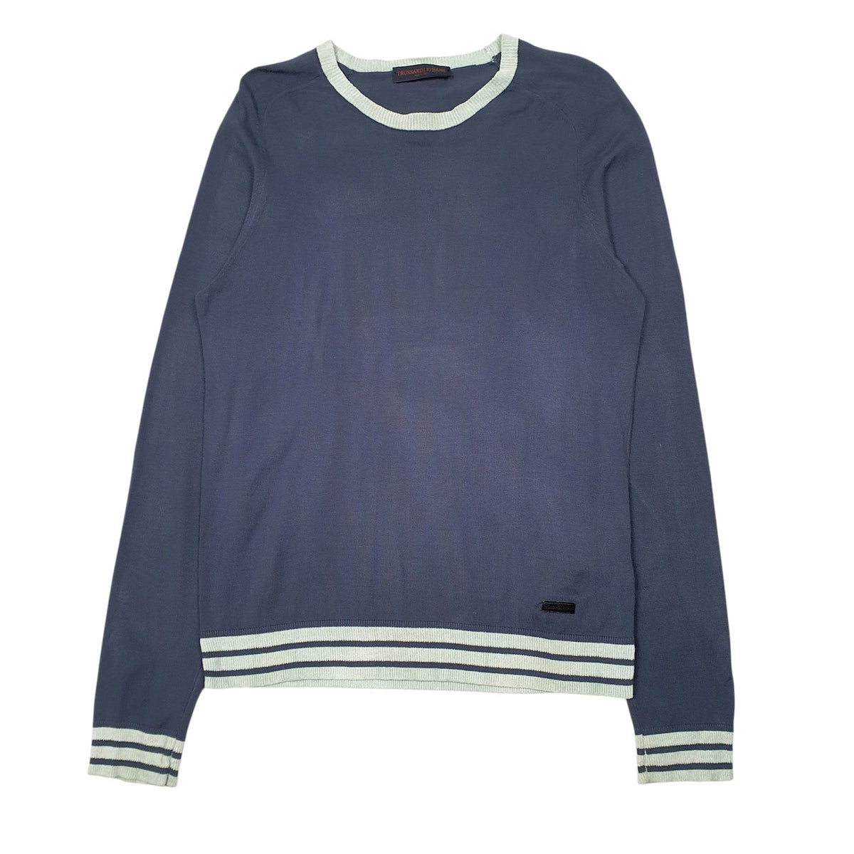 Mens Blue Trussardi  Crewneck Jumper