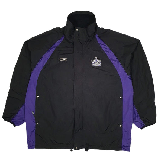 Mens Black Reebok LA Kings NHL Hockey Reversible Fleece  Coat