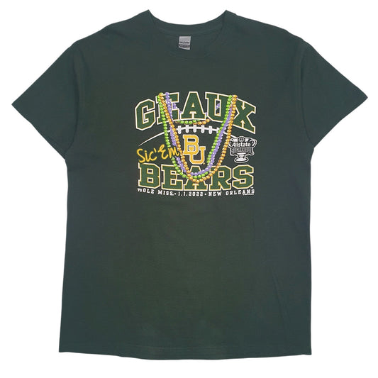 Mens Green Gildan Geaux Bears Short Sleeve T Shirt