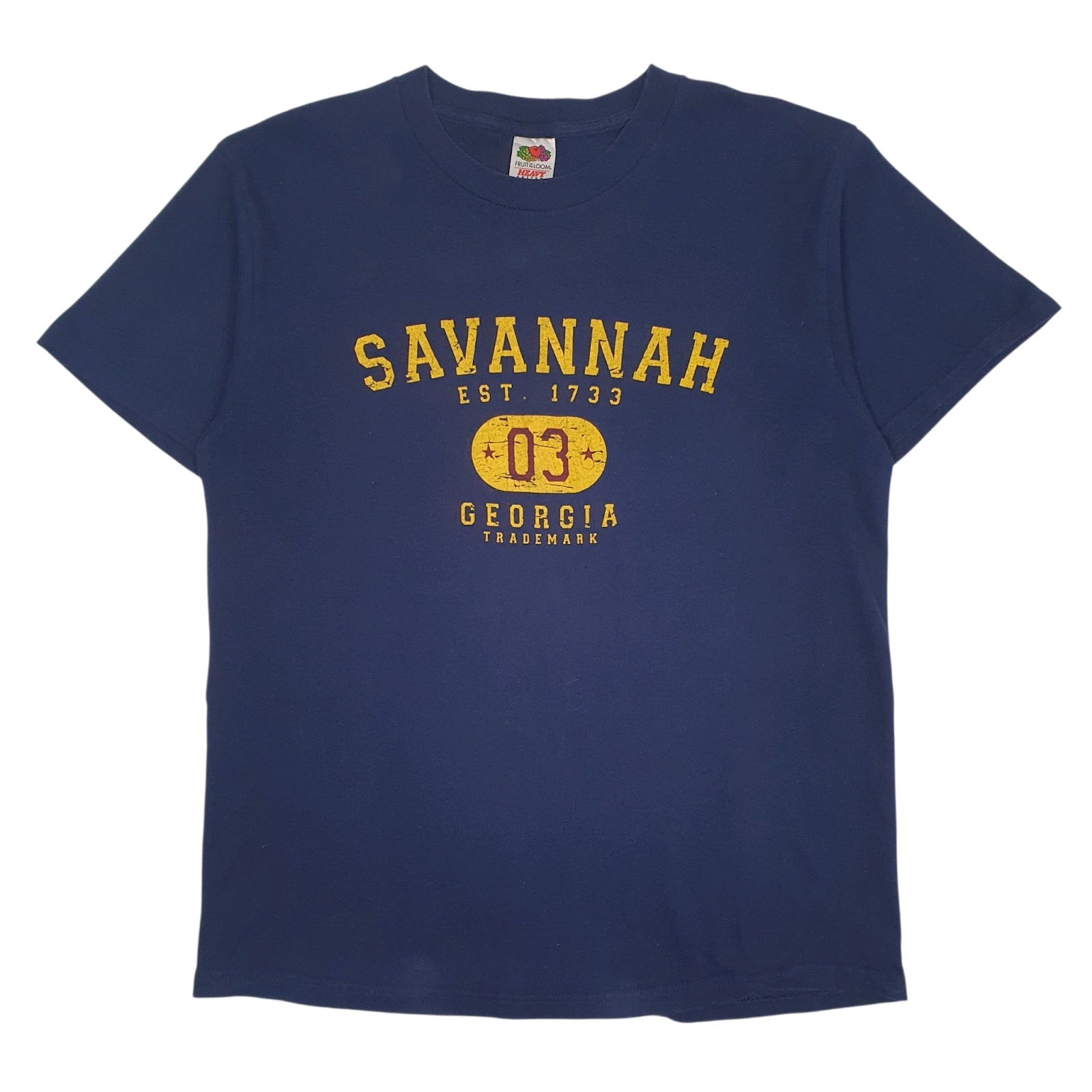 Mens Navy Fruit Of The Loom Savannah Short Sleeve T Shirt