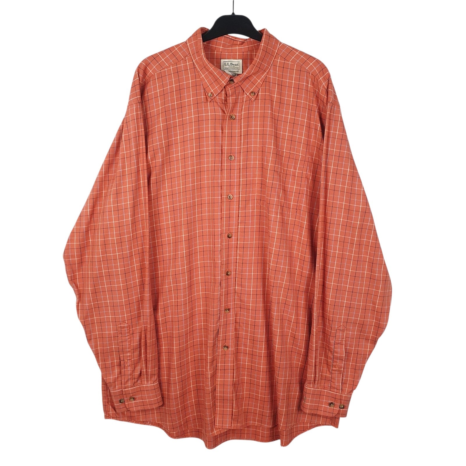 Mens Orange L.L.Bean  Long Sleeve Shirt