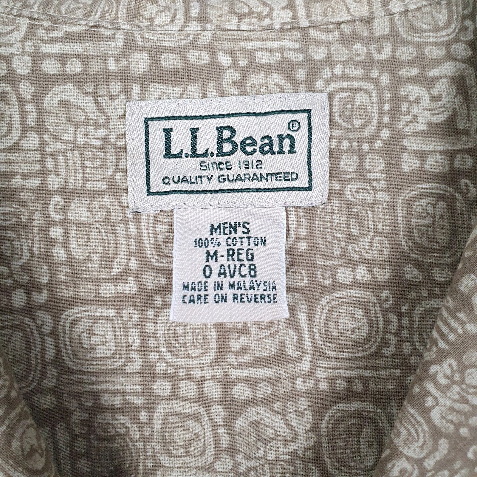 Mens Brown L.L.Bean Aztec  Shirt