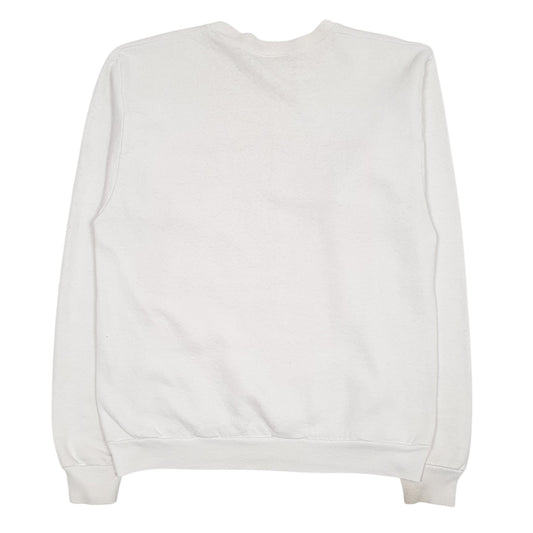 Womens White Lee Vintage 90s Made In USA Crewneck Jumper