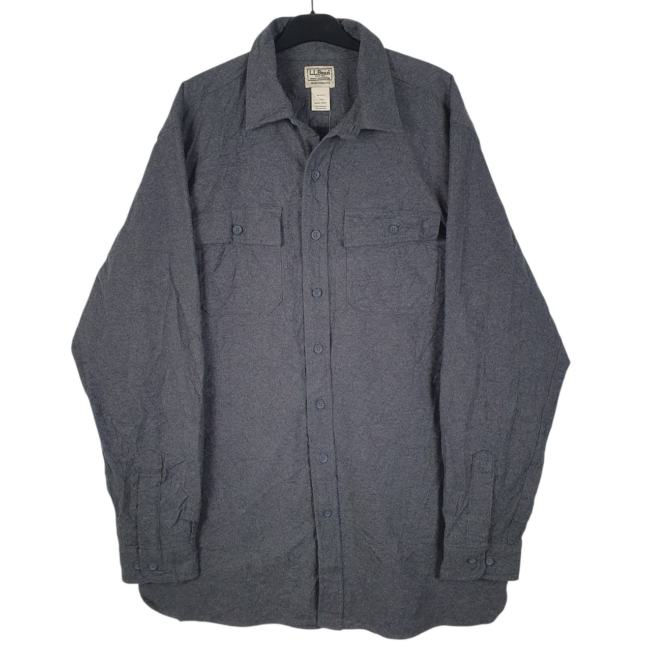 Mens Grey L.L.Bean Chamois Long Sleeve Shirt