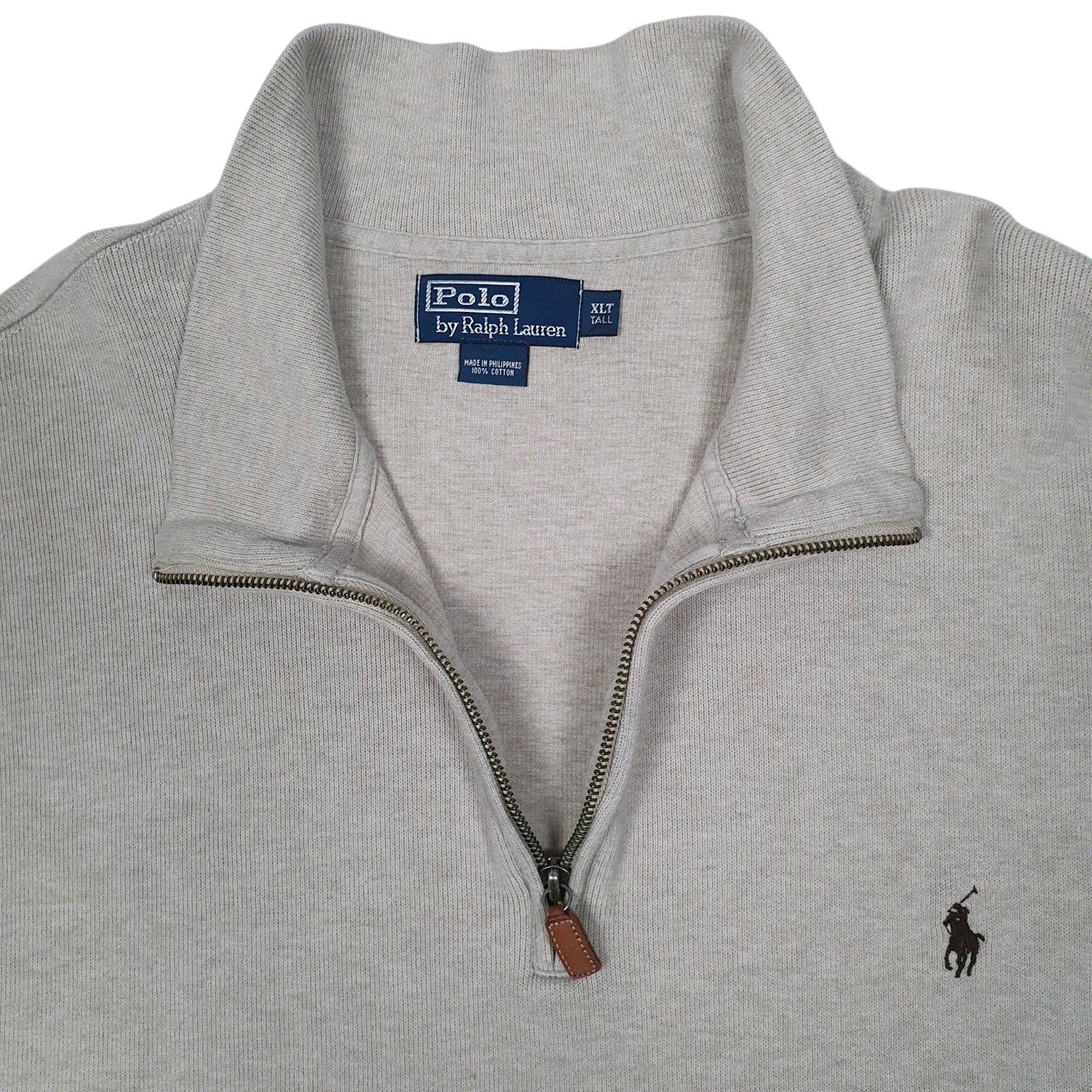 Mens Grey Polo Ralph Lauren  Quarter Zip Jumper