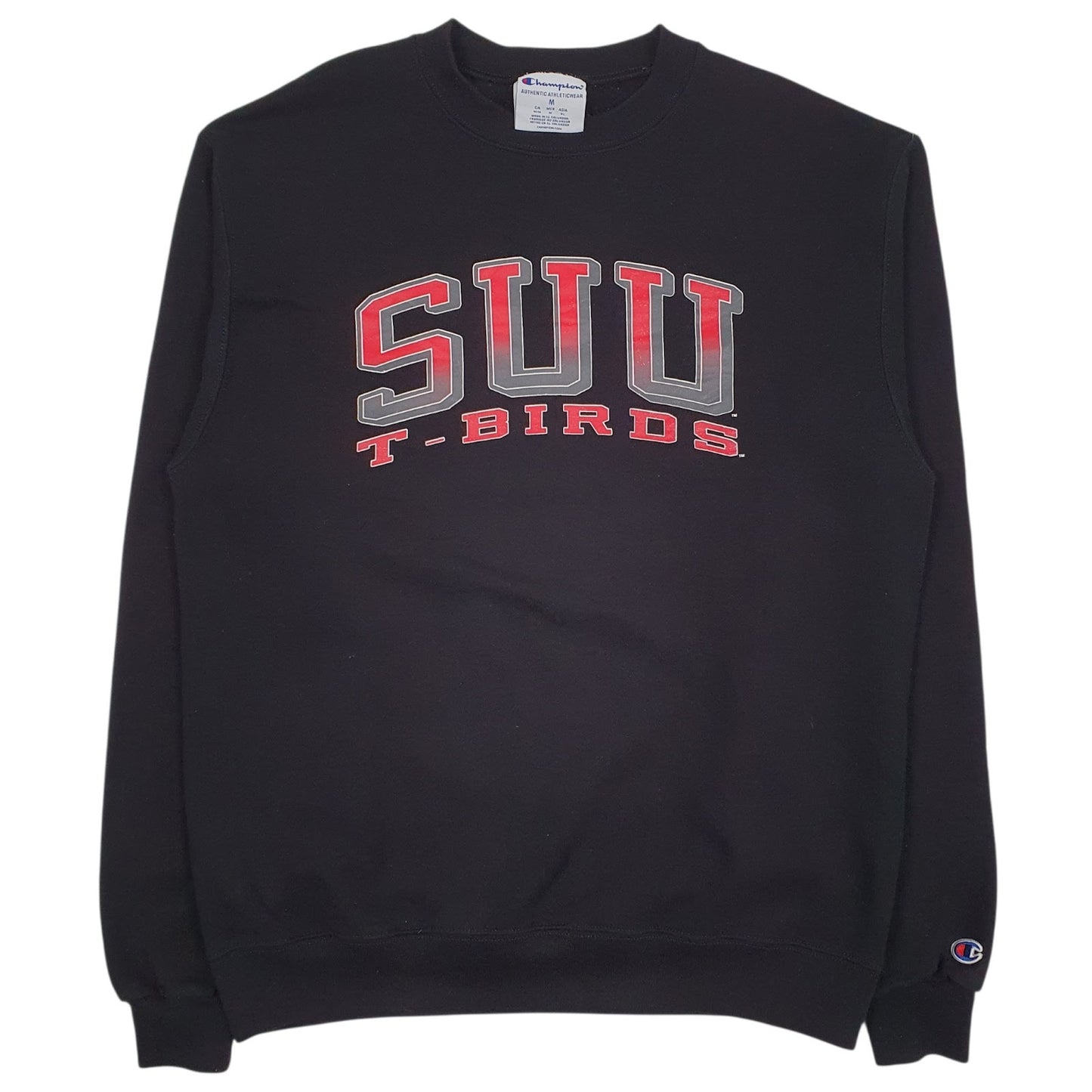Mens Black Champion  Crewneck Jumper