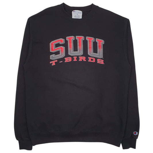 Mens Black Champion  Crewneck Jumper