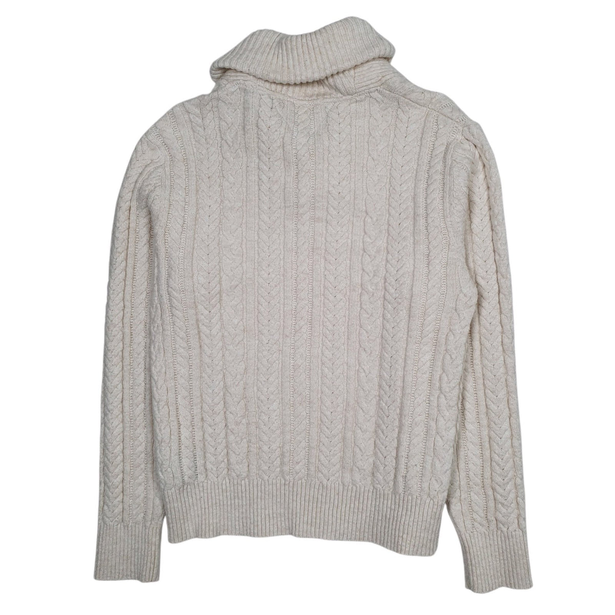 Mens Cream Tommy Hilfiger Cable Knit Shoal Neck Jumper