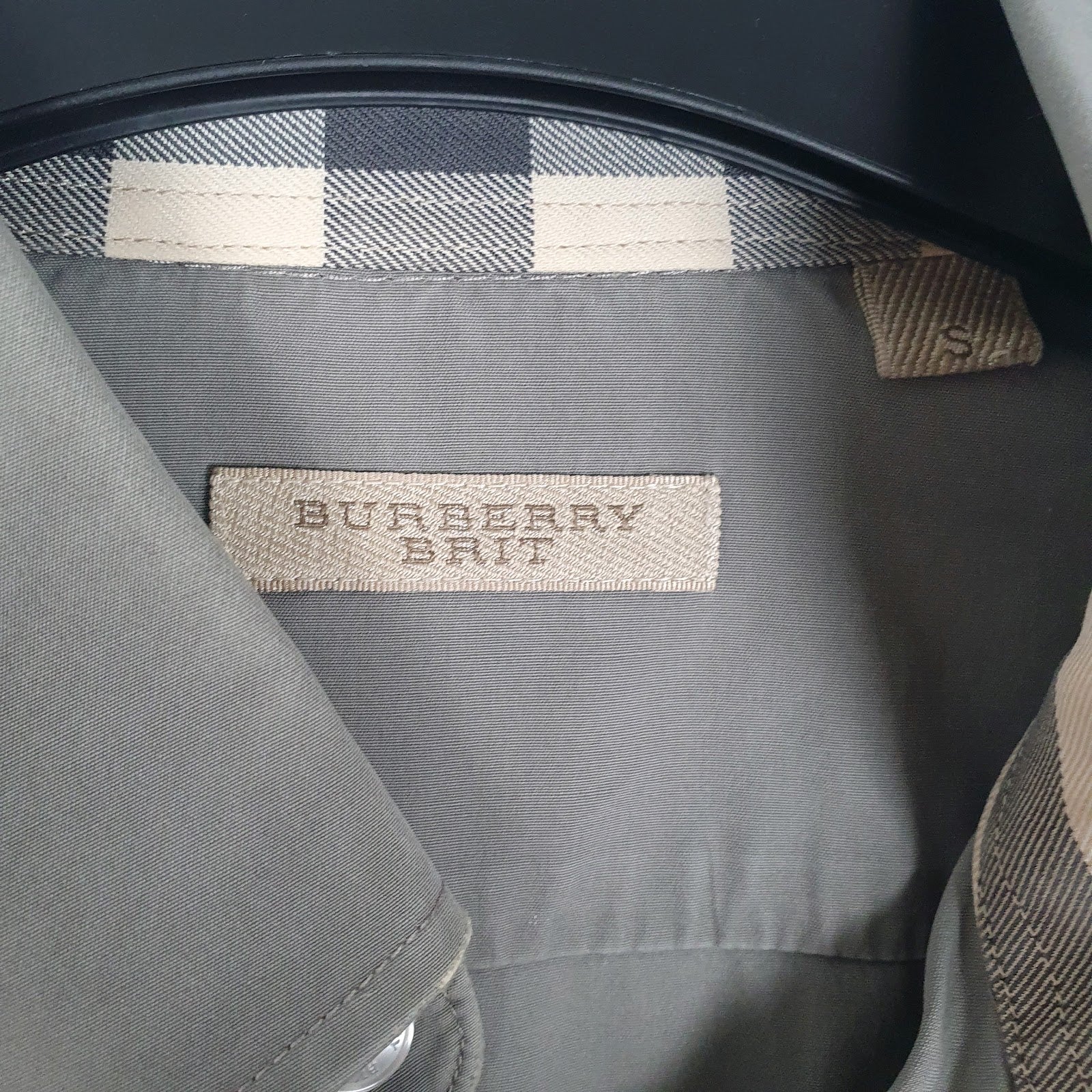 Mens Grey Burberry   Shirt