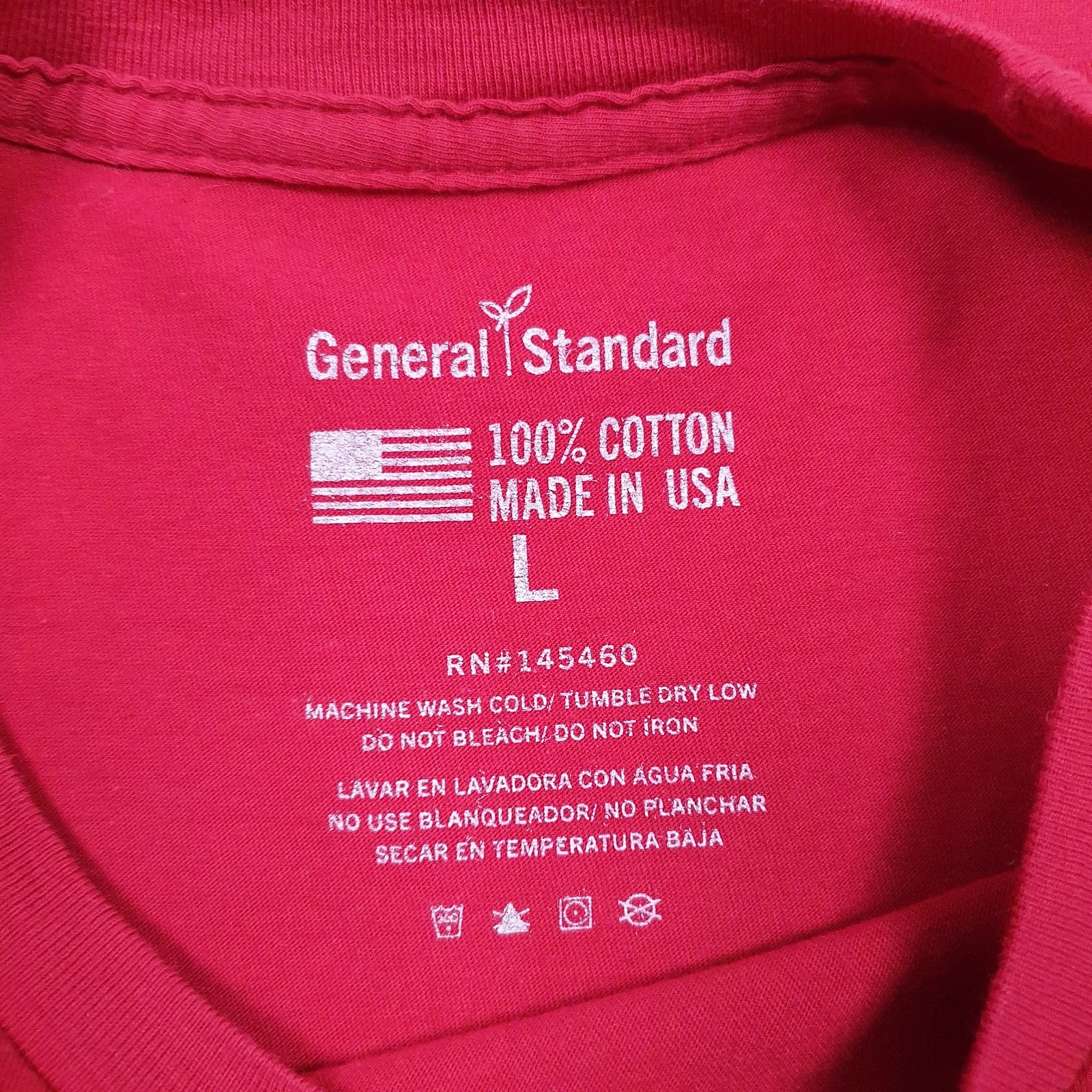Mens Red General Standard   T Shirt