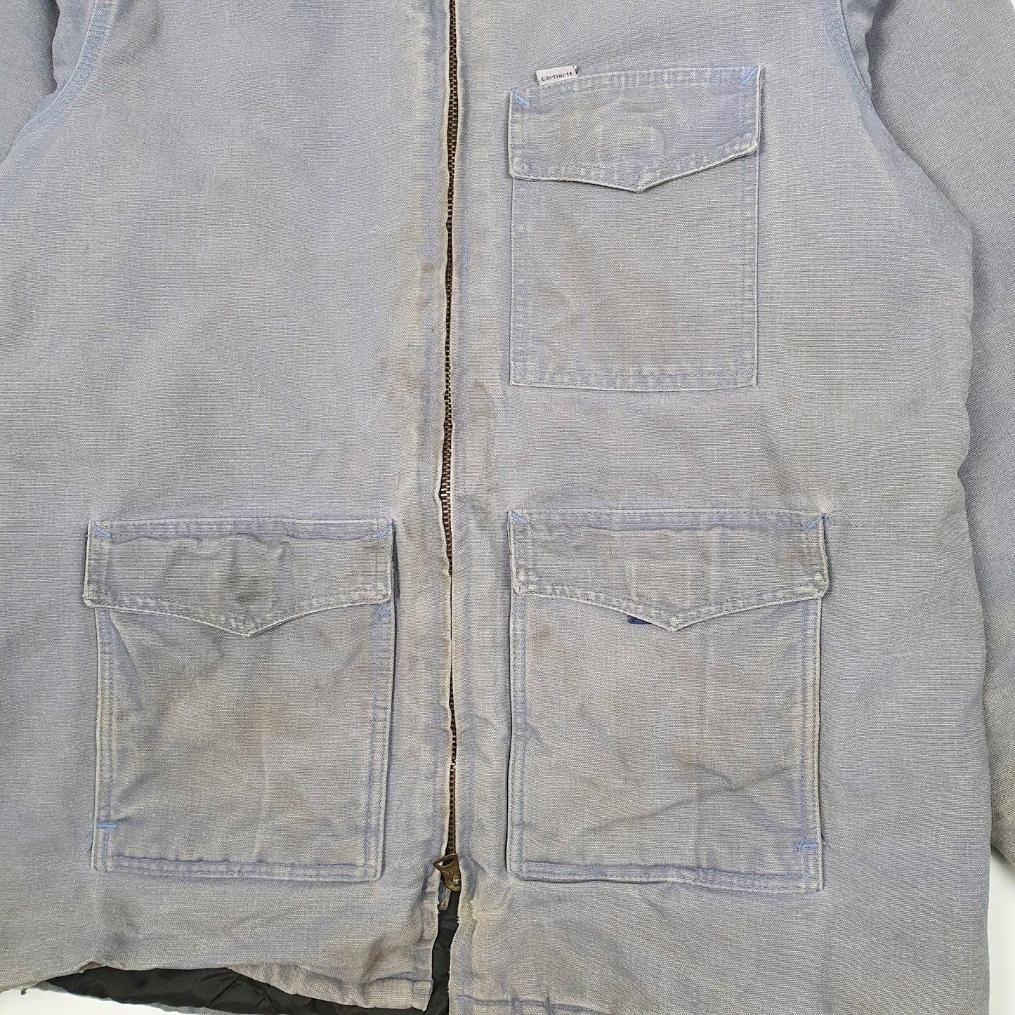 Mens Blue Carharrt Field Chore Workwear Full Zip Coat