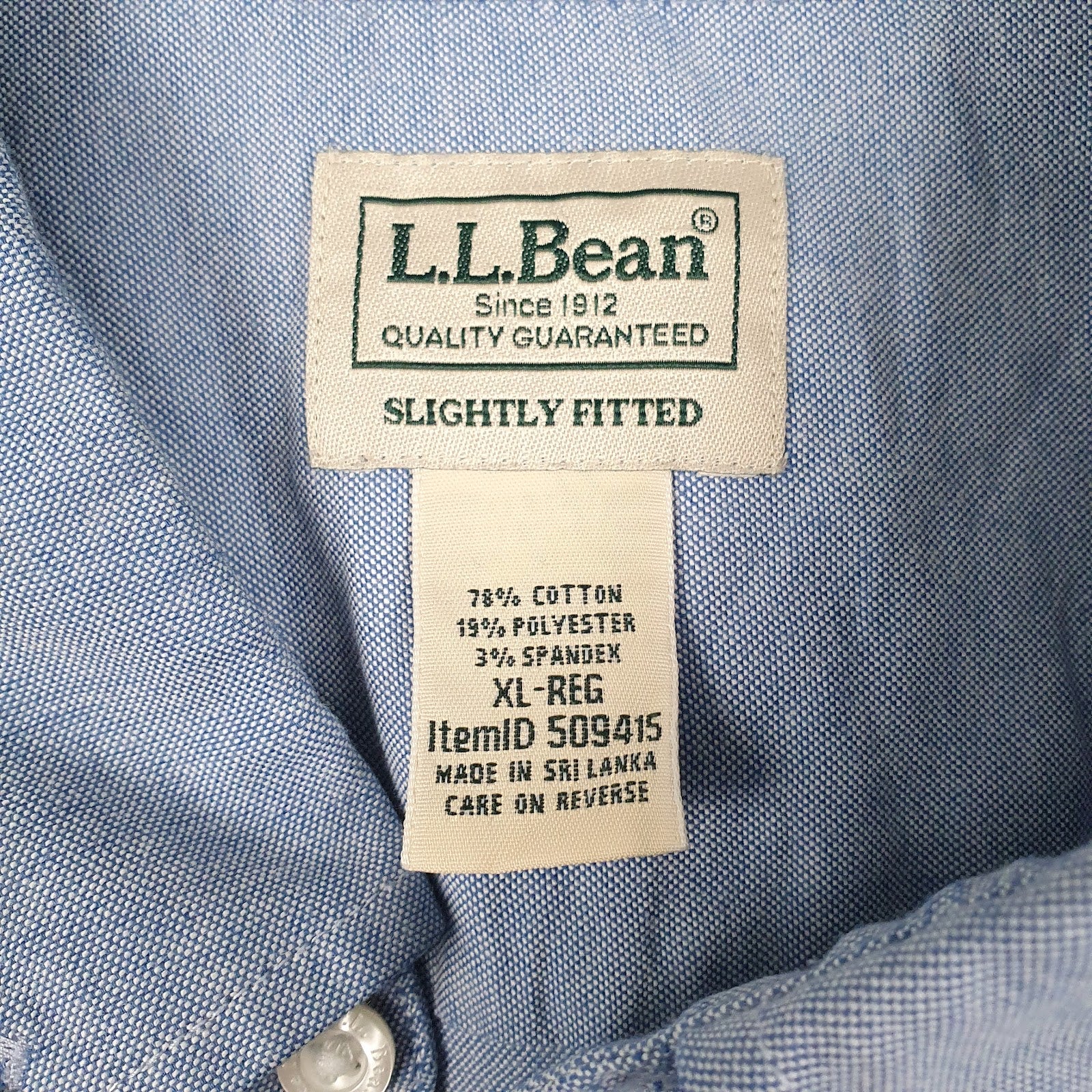Mens Blue L.L.Bean   Shirt