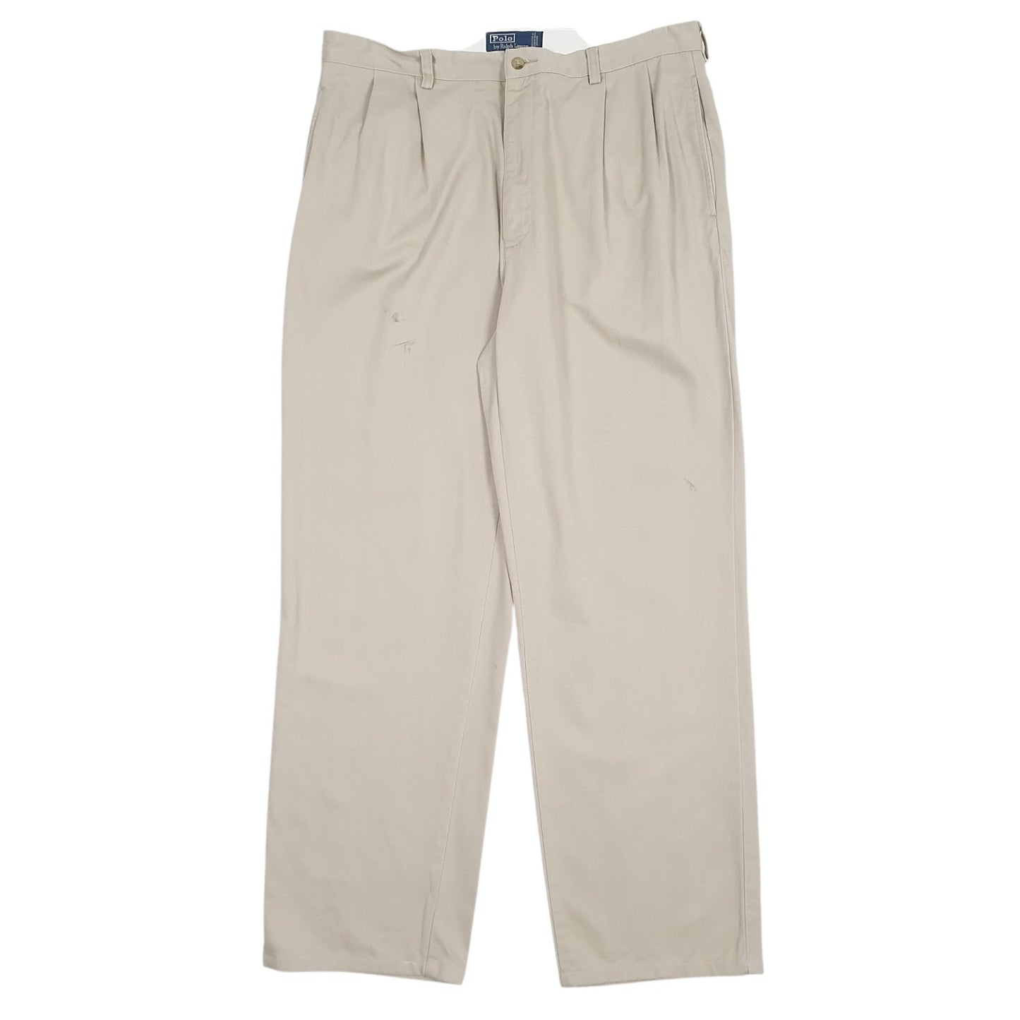 Mens Beige Polo Ralph Lauren Hammond Pant Pleated Chino Trousers