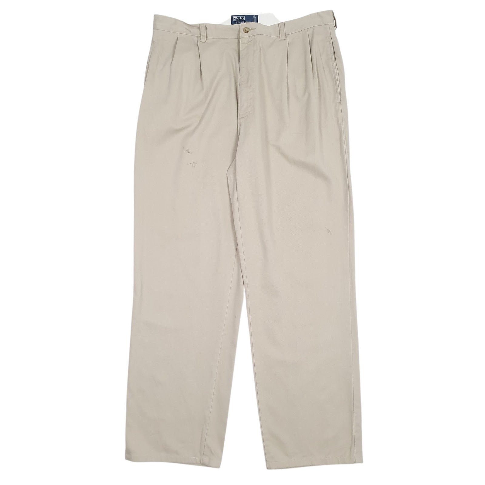 Mens Beige Polo Ralph Lauren Hammond Pant Pleated Chino Trousers