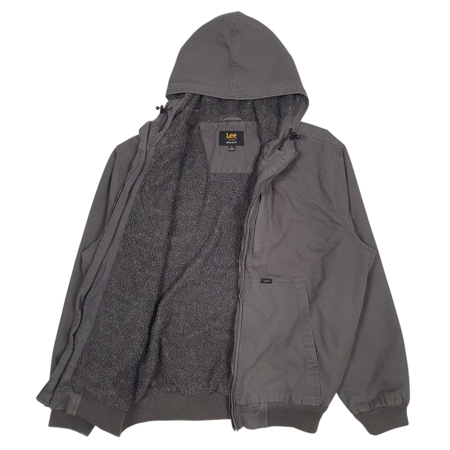 Mens Grey Lee Sherpa Lined  Coat