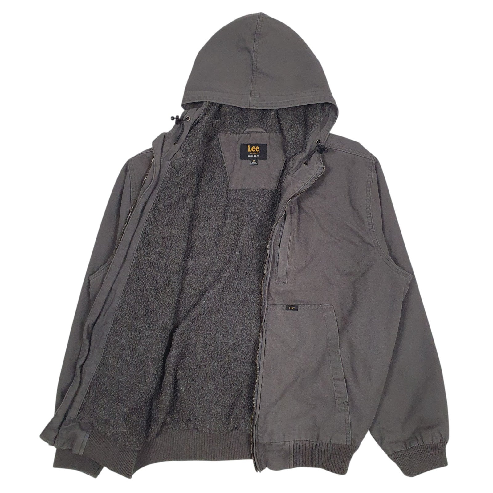Mens Grey Lee Sherpa Lined  Coat