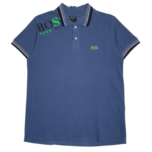 Mens Blue Hugo Boss  Short Sleeve Polo Shirt